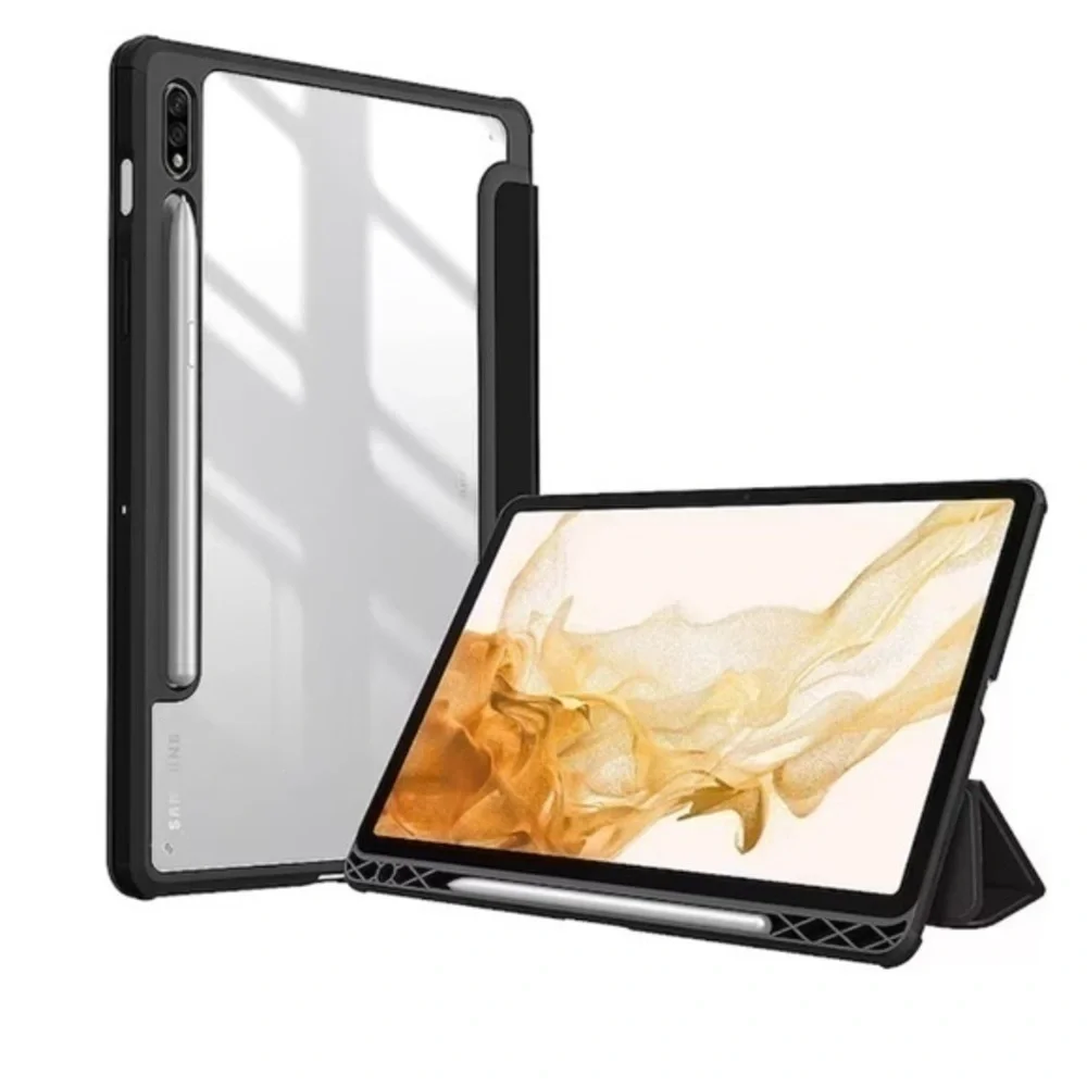 Folio Case for Samsung Galaxy Tab S8 - Clear/Black